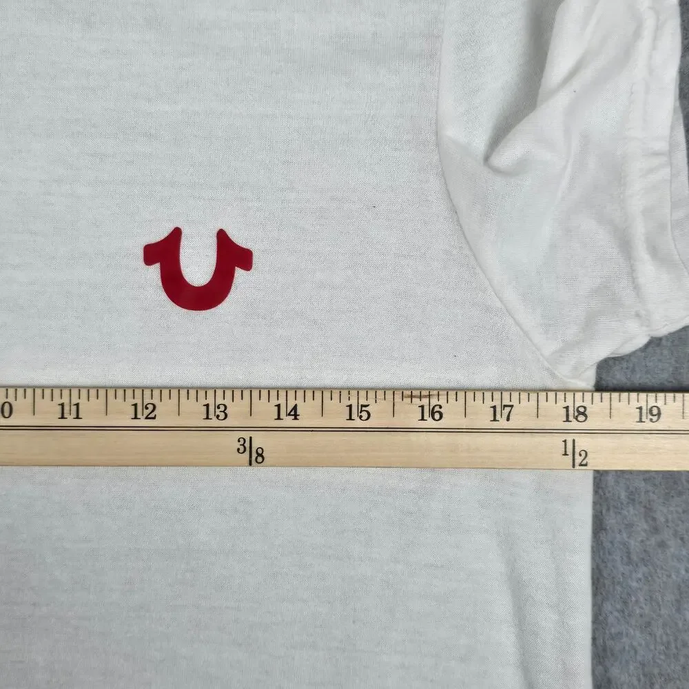 True Religion Medium White Short Sleeve Logo T Shirt
